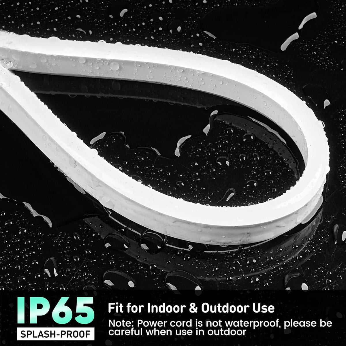 GZBtech Flexible LED Neon Rope Lights 16.4FT,AC 110-120V Waterproof Strip Light, 120 LEDs/M Cuttable Connectable Neon Lighting for Indoor Outdoor Home Decor/Commercial Building Use-Cold White 5M
