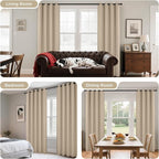 Joydeco Beige Curtains 95 Inches Long 2 Panels Set, Thermal Insulated Long - Image 6