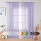 Simplebrand Lavender Sheer Curtains 72 Inches Long 2 Panels by Simplebrand