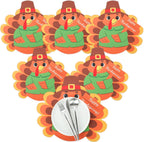 Remerry 6 Pcs Thanksgiving Leather Table Placemats Washable Turkey Table Mats Turkey Gobble Placemats Easy to Clean Thanksgiving Day Leather Place Mats for Fall Harvest Party Kitchen Dining Decoration