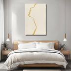 CHUDANHAO Gold Line Wall Pictures Minimalist Home Decor Neutral Canvas Paintings 24"x36" Wall Art for Dining Room Area Living Room Decorations
