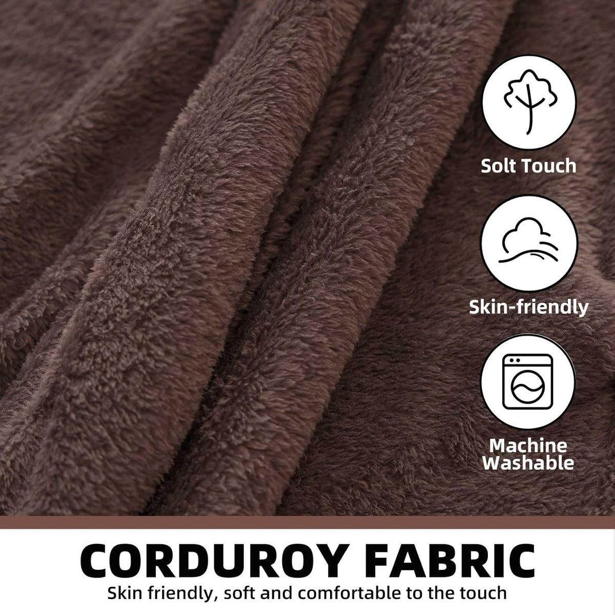 4FT Large Bean Bag Chairs,Big Adult Size Memory Foam Beanbags with Filler Included,Machine Washable Corduroy Cover,Ultra Soft Plush Gaming Bing Bag Puff Chair for Dorm, Living Room & Bedroom (Brown)