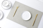 Waterproof PU Placemats,Set of 8, Faux Leather Dining Table Mat, Easy to Wipe Off Scrub Vinyl Mat, Heat & Stain Resistant for Office Conference Table, Home Decor G Parchment White