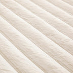 Creamy White Rabbit Striped Plush Rug 3'x5', Fluffy Faux Fur Shaggy Area Rug - Image 6