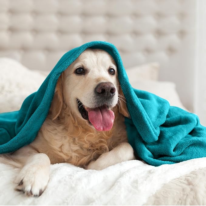 BEDELITE Fleece Blanket Soft Plush King Size Bed Blanket Teal Blue 108"x90" | - Image 7