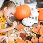 22 PCS Pumpkin Decor - Fall Decorations Plastic Pumpkins for Autumn Decorating Kit Halloween Thanksgiving Party Supplies