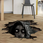 3D Halloween Floor Decals Scary Halloween Zombie Stickers for Living Room, Spooky Blind Women Scratching Floor Stickers Vinyl Removable Decals Art Decorations Party Supplies for Bar Pub