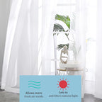 White Sheer Curtains 108" inches Length 2 Panels Set, Sheer Curtains Rod Pocket - Image 4