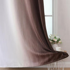 Brown and Greyish White Blackout Curtains 42Wx54L 2 Panels | Ombre Curtains - Image 6