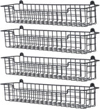 Spice Rack Organizer Wall Mount, Spice Organization Storage Shelf for Cabinet Door, 4 Packs Wall Spice Rack Saving Space for Kitchen, Black