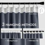 MIULEE Stone Blue Back Tab Blackout Curtains 52x84 Inch Length 2 Panels Set | - Image 3