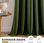 MIULEE Blackout Curtains for Bedroom 2 Panels 40 x 96 Inch Long Olive Green | - Image 5