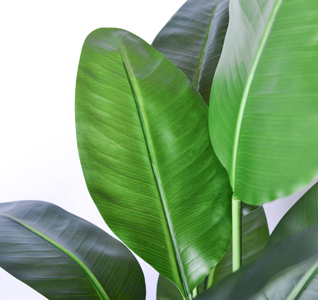 Artificial Bird of Paradise Plant,Faux Palm Tree Potted Plant with Real Touch Leaves,Fake Trees for Home Living Room Office Indoor Outdoor Decor(4FT-1Pack)