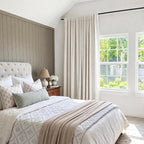 INOVADAY Linen Textured 100% Blackout Sliding Door Curtains 102x90 Cream | 1 - Image 3