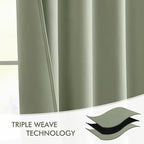 MIULEE Sage Green Back Tab Blackout Curtains 66x84 Inch Length 2 Panels Set | - Image 7