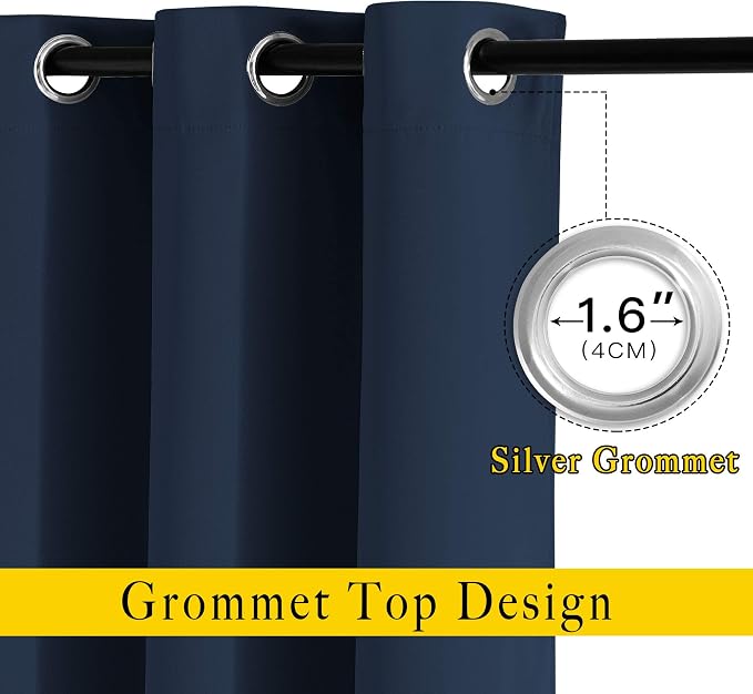 NICETOWN Navy Blue Blackout Curtains - Image 3