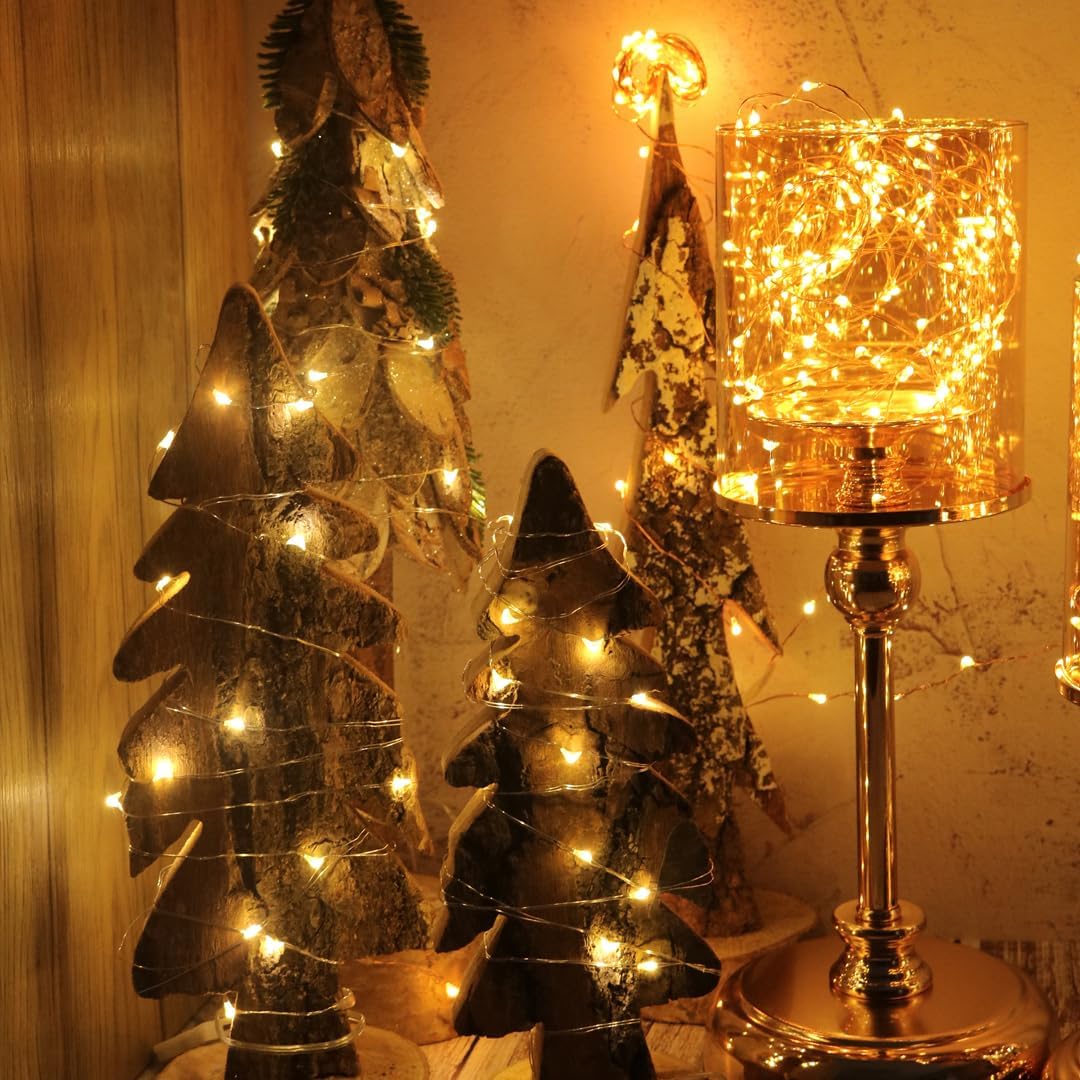 OakHaomie 6 Pack LED Starry String Lights 30 Micro Starry LEDs on 10ft Copper Wire,Fairy Lights Battery Powered by CR2032 Included,for DIY Wedding Centerpiece Table Decorations (Warm White)