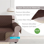 U-NICE HOME 4 Seater Sofa Cover 91''Large Couch Cover, Chocolate/Taupe | - Image 4