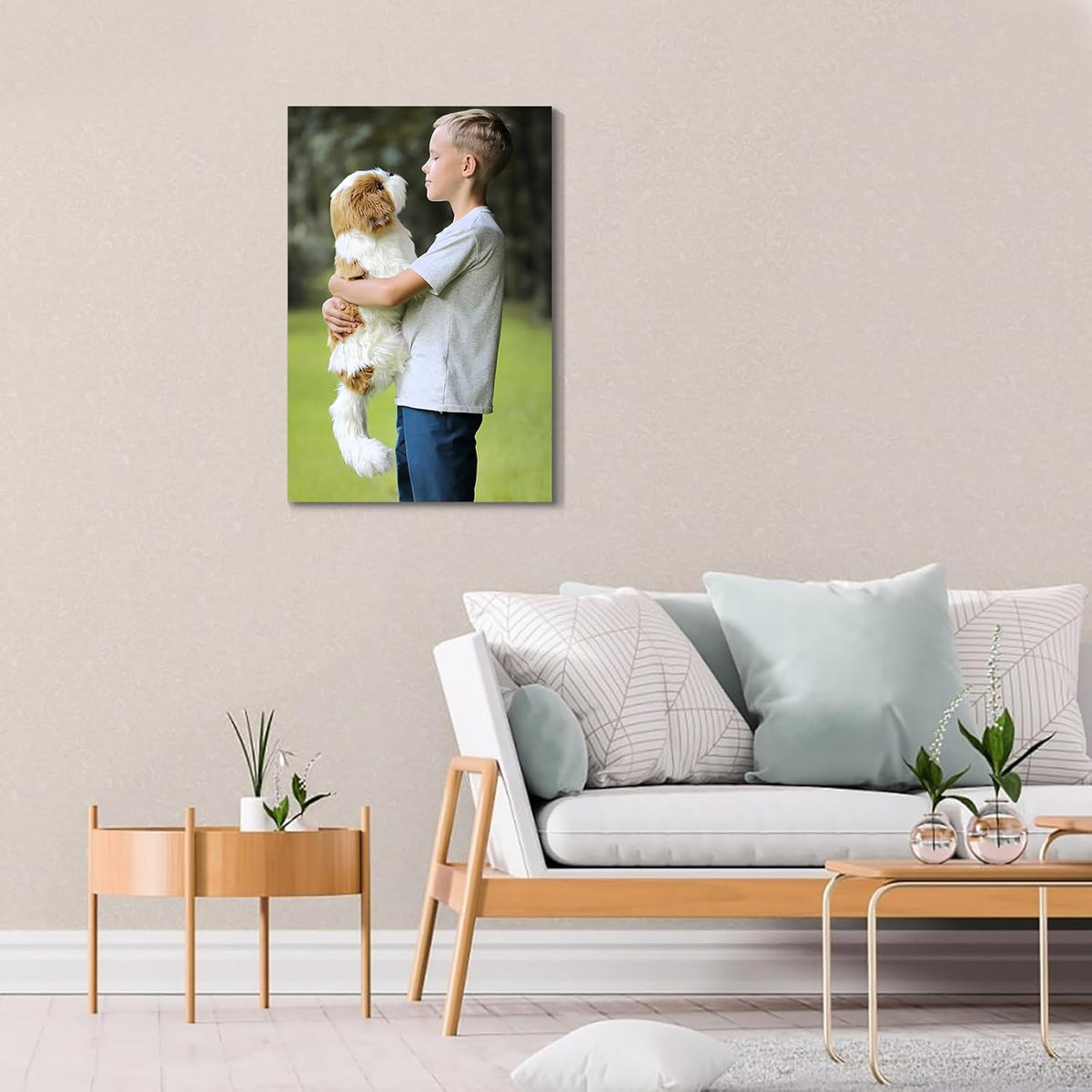Wewejia Custom Canvas Prints with Your Photos 12x16 inch, Personalized Canvas Pictures for Wall to Print Framed Wedding Family Baby Pets