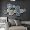 Large Metal Wall Decor 3D Stacked Wall Art Decor Metal Wall Art Hanging Sculptures for Living Room Home Office Kitchen Bedroom Decoration