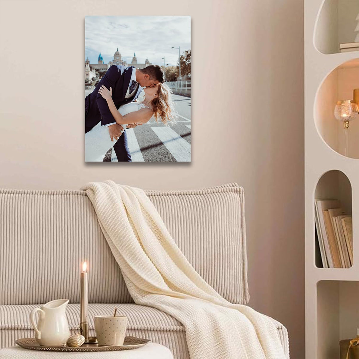 Laoife Custom Canvas Prints with Your Photos 12"x16", Canvas Photo Prints Custom, Personalized Canvas Wall Art for Office Home Bedroom Living Room Wall Decor, Gift for Father's Day Birthday Wedding