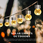 SOLPEX Hanging Solar Lights Outdoor, 8 Pack Decorative Cracked Glass Ball Light, Solar Powered Waterproof Globe Lighting, Hanging Globe Solar Lights for Garden, Yard, Patio, Lawn, Flower Bed