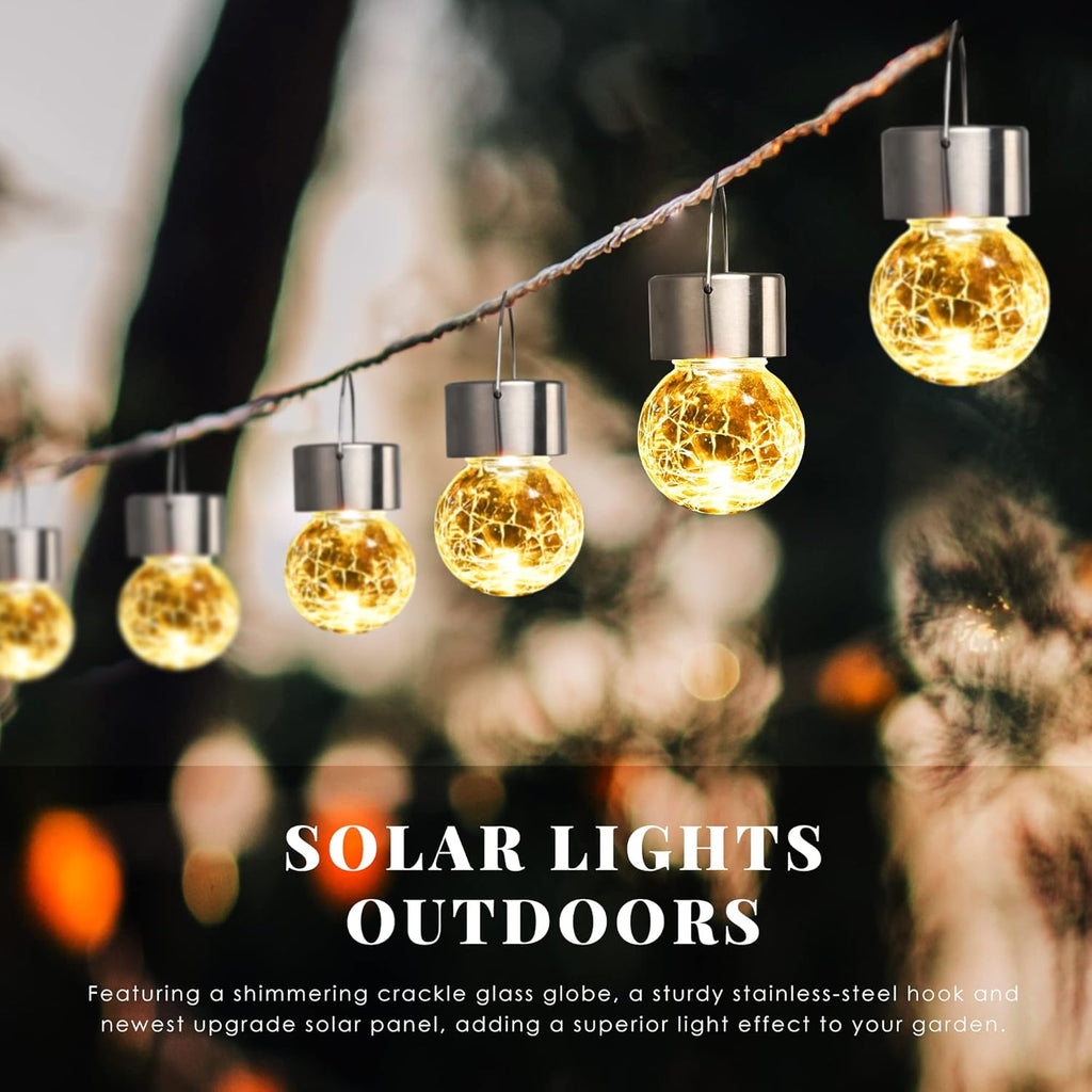 SOLPEX 12 Pack Hanging Solar Lights Outdoor,Solar Outdoor Lights Decorative, Solar Powered Waterproof Light, Hanging Globe Light for Garden, Yard, Patio, Lawn, Flower Bed(Warm White)
