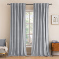 MIULEE Greyish White Velvet Blackout Curtains 52x108 inches 2 Panels | Luxury by MIULEE