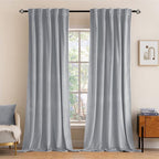 MIULEE Greyish White Velvet Blackout Curtains 52x108 inches 2 Panels | Luxury by MIULEE