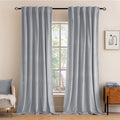 MIULEE Greyish White Velvet Blackout Curtains 52x96 inches 2 Panels | Luxury by MIULEE