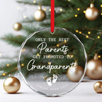 OASSIE Pregnancy Announcement for Grandparents - Christmas Ornaments 2025, Promoted to Grandpa, Grandma, First Time Grandma, Grandpa Gifts for Grandparents - Christmas Decorations Glass Ornaments
