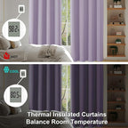 Simplebrand Ava Lilac Short 36 Inches Blackout Curtain 2 Panels Set, Half - Image 6