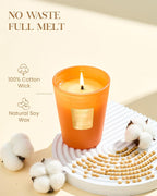 M&SENSE Sunset Mandarin Scented Natural Soy Wax Candle, 14.1oz 60 Hours Long Lasting Slow Burning Candles for Home Decor, Aromatherapy Candle for Stress Relief