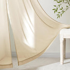 MIULEE Cream Sheer Curtains 90 Inches Long 4 Panels 42 x 90 Inches | Light - Image 6