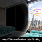 HIDBEA Mirror Blackout Window Film,100% Light Blocking Room Darkening Window Privacy Film,Mirror Glass Window Film Heat Control,Removable Window Cover Tint for Day Sleep(Mirror Black,29.5in x 6.5ft)