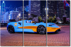 Sports Car Canvas Paintings Supercar Bedroom Wall Art City Night View Contemporary Home Decor Hypercar Bathroom Decor Wall Art 3 Panels Modern Artwork Ready to Hang for Living Room Office, 60"Wx40"H