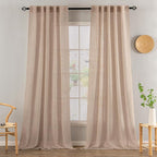 MIULEE Natural Beige Linen Curtains 52x108 Inch by MIULEE