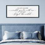 SRSZHIYUE If I Lay Here Would You Lie With Me Sign Bedroom Wall Decor Art 32"×12" Large Wood Framed Wall Hanging (Black)
