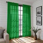 SpaceDresser Check Sheer Curtains 90 Inches Long - Image 6