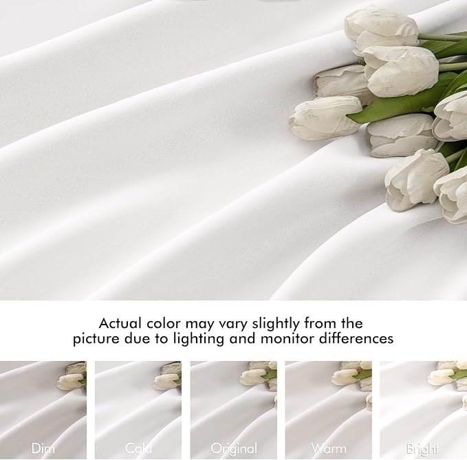MIULEE Pure White Back Tab Blackout Curtains 52x63 Inches Long 2 Panels Set | - Image 8