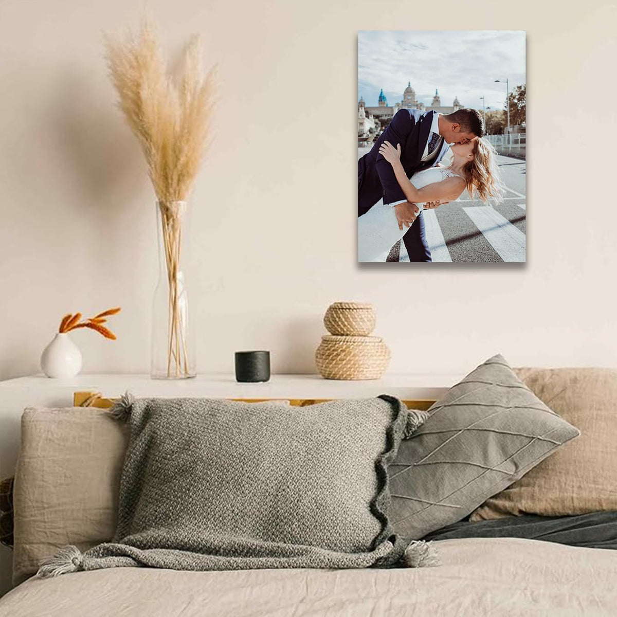 Laoife Custom Canvas Prints with Your Photos 12"x16", Canvas Photo Prints Custom, Personalized Canvas Wall Art for Office Home Bedroom Living Room Wall Decor, Gift for Father's Day Birthday Wedding