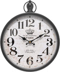Menterry Retro Round Wall Clock. Black Vintage Antique Style Decor Wall Clocks for Kitchen,Farmhouse,Bedroom,Bathroom,Office, (11.8" H x 9.3" W)
