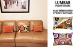 Lumbar Modern Pillow Cover - Kandinsky in Flow Burnt Orange Abstract Farmhouse Pillowcase Modern Chair Cushion Contemporary Outdoor Cushions Hand Embroidered Wool Size 14x20