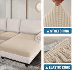 H.VERSAILTEX Sectional Couch Covers 4 Pieces Sofa Seat Cushion Covers L Shape - Image 6