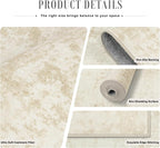 2.6x10 Washable Runner Rug:Modern Abstract Indoor Soft Carpet Beige | - Image 7
