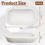 Royxen 8 Pack Wood Dough Bowl, Wooden Dough Bowls Paulownia, Rustic Bowl Vintage, Bowls for Candle (White, 9.5" x 5.5")