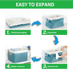 Bidtakay Large Storage Baskets for Shelves 3 Pack 16x11.8x11.8 Inch Storage Bins for Organizing Fabric Storage Cubes for Closet Clothes Basket Laundry-White&Teal