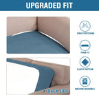 H.VERSAILTEX Super Stretch Individual Seat Cushion Covers Sofa Covers Couch Cushion Covers Slipcover Sets Thick Jacquard Textured Twill Fabric (1 Piece Loveseat Cushion Cover, Dusty Blue)