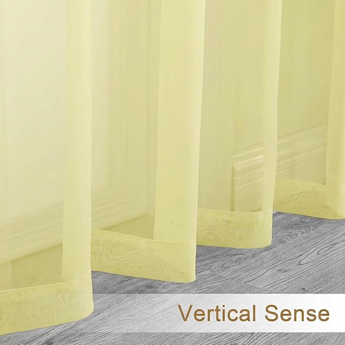 Chyhomenyc Short Sheer Curtains 30 inch Length 2 Panels - Image 6