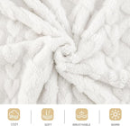 Aganear Fleece Throw Blanket for Couch Sofar 50"x60" White | Lightweight Fuzzy - Image 9
